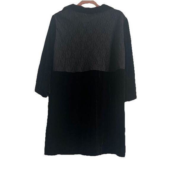 J. Jill Black Velvet Dress Petite Large Brocaded Buttons Festive Holiday Lace - Picture 4 of 7